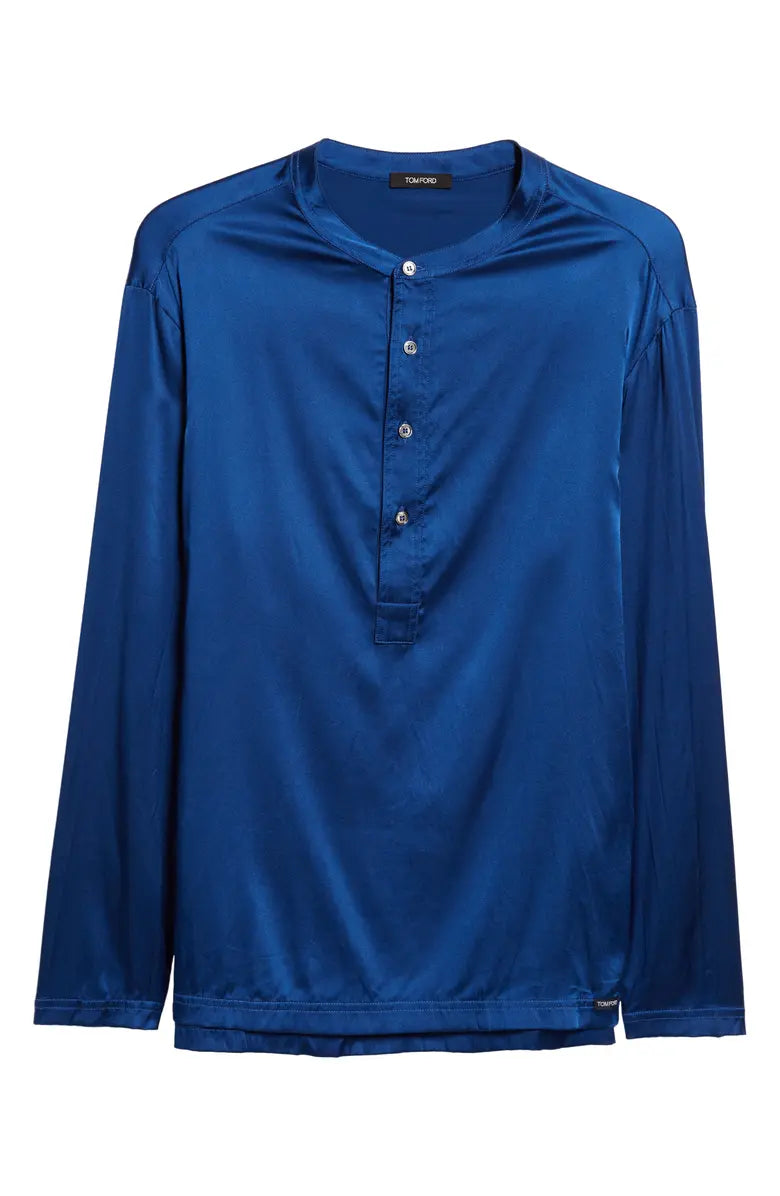 Henley Stretch Silk Pajama Shirt TOM FORD