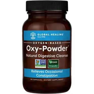 Global Global Healing Oxy-Powder Colon Cleanse & Detox Cleanse, Colon Cleanser & Detox, Alívio de constipação para adultos, Alívio de inchaço para mulheres e homens (60 cápsulas)