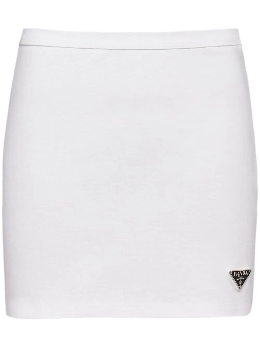 Triangle-logo jersey miniskirt