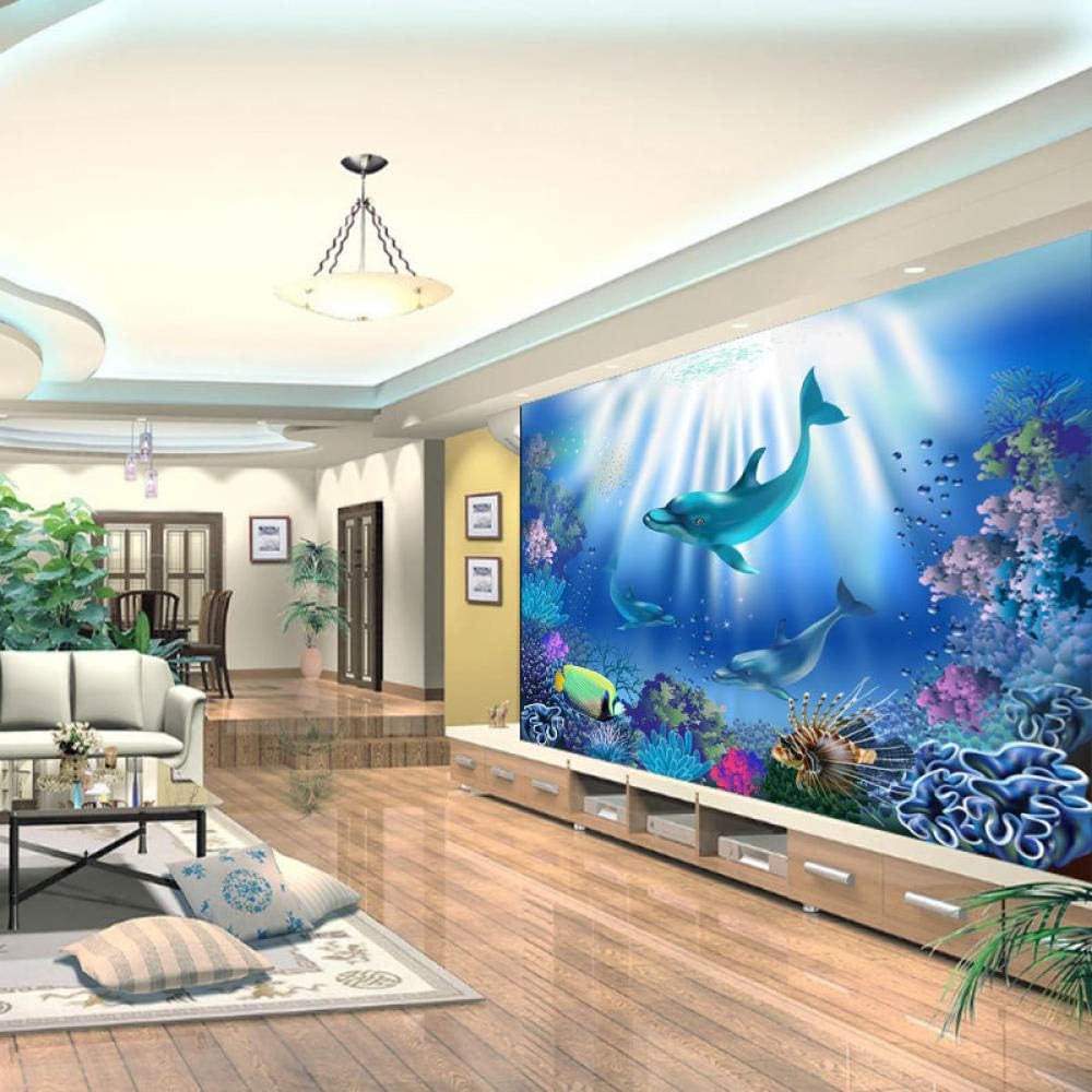 RTYUIHN 3D Wallpaper Mural Ocean Underwater World Baby Swimming Pool boy Girl Room Decoration Bedroom Living Room Art Decoration-self-Adhesive PVC