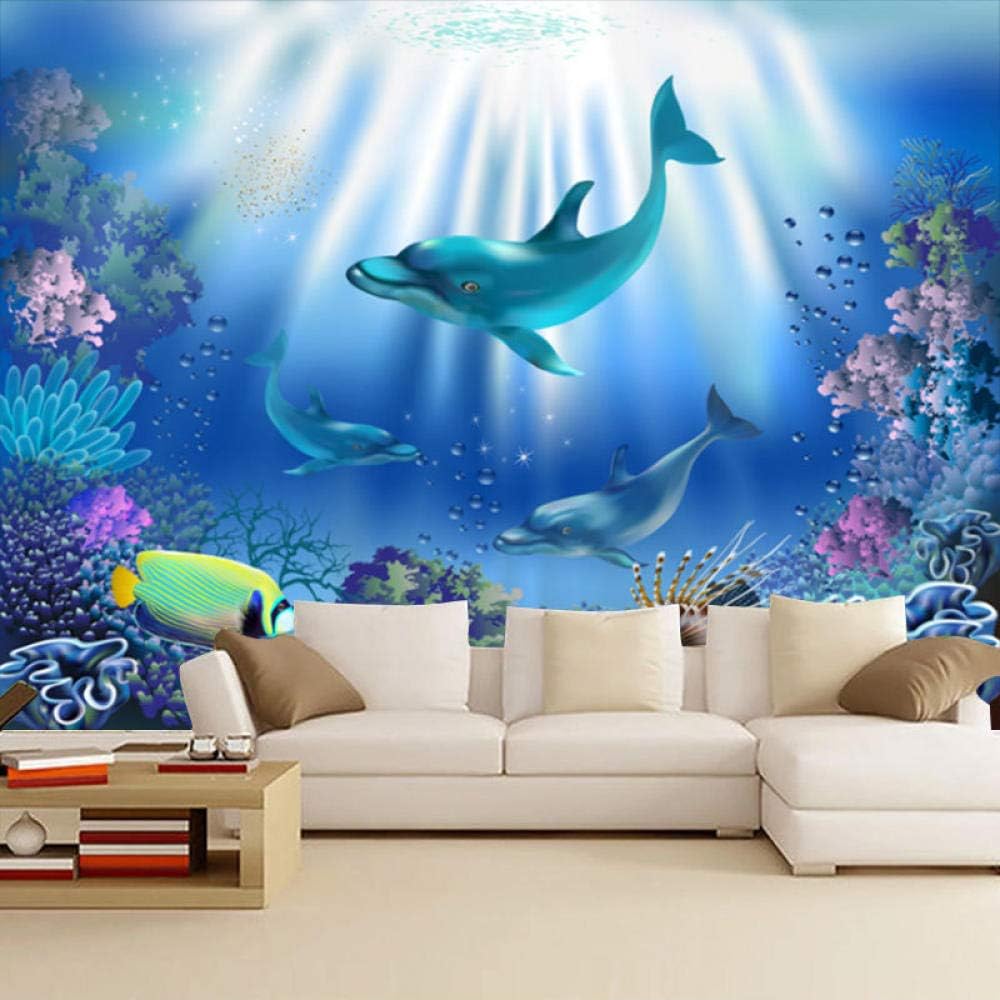 RTYUIHN 3D Wallpaper Mural Ocean Underwater World Baby Swimming Pool boy Girl Room Decoration Bedroom Living Room Art Decoration-self-Adhesive PVC