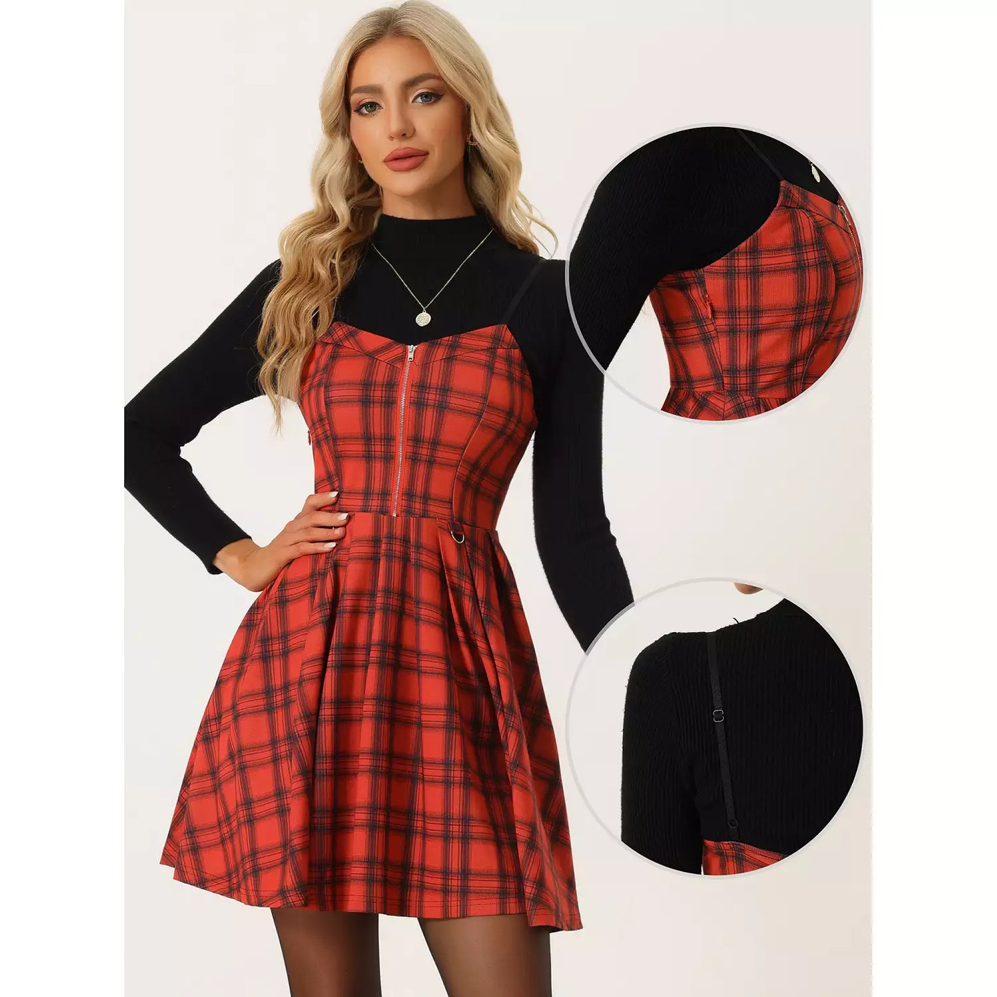 Women's Plaid Dress Christmas A-line Skater Dress