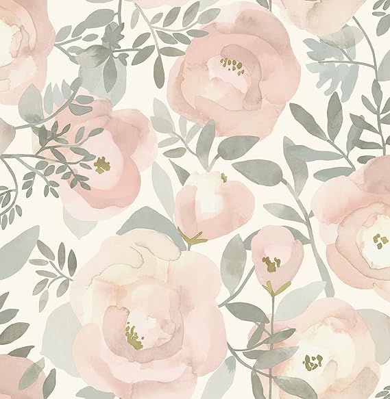 NuWallpaper Rose Peachy Keen Peel & Stick Wallpaper