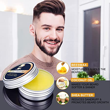 Jurgen K Beard Growth Kit - Kit de barba com óleo de crescimento de barba, massageador de barba, bálsamo, pente - crescimento de pêlos faciais e crescimento de barba irregular