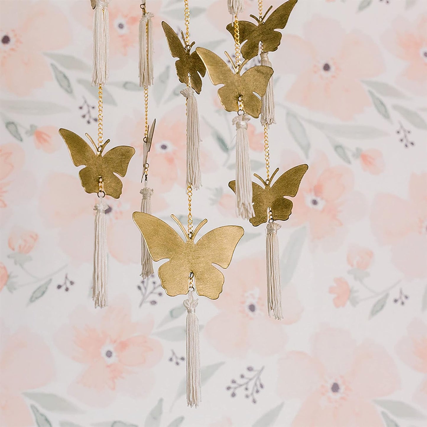 Crane Baby Floral Wallpaper for Nursery, Removable Wallpaper for Boys and Girls, Pink