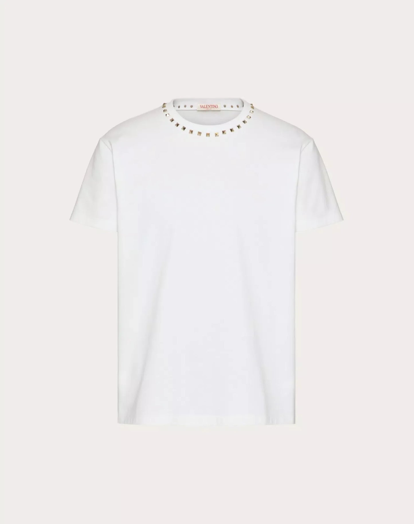 COTTON CREWNECK T-SHIRT WITH BLACK UNTITLED STUDS