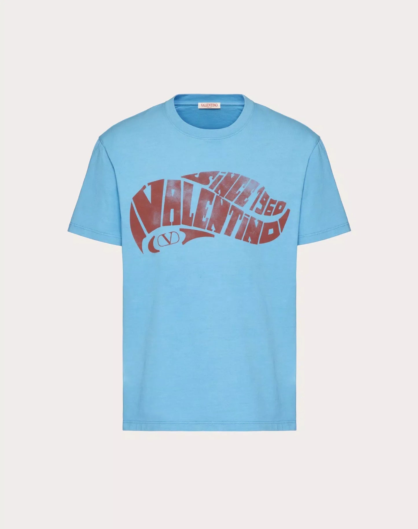 COTTON T-SHIRT WITH VALENTINO SURF PRINT