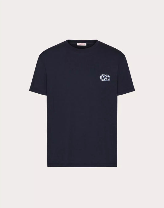 COTTON T-SHIRT WITH VLOGO SIGNATURE PATCH