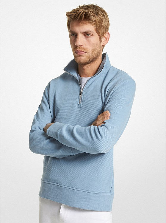 Cotton Blend Half-Zip Sweater