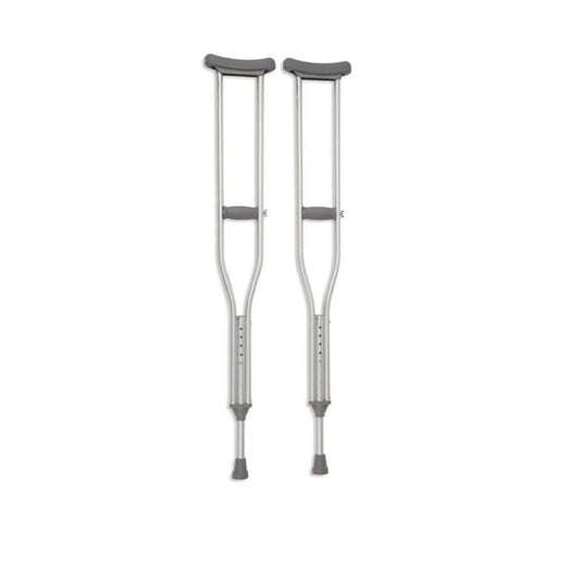 Cardinal Health Push Button Axillary Crutch for Tall Adults, Tall Adjustable Height 70-78 Inches, 1 Pair