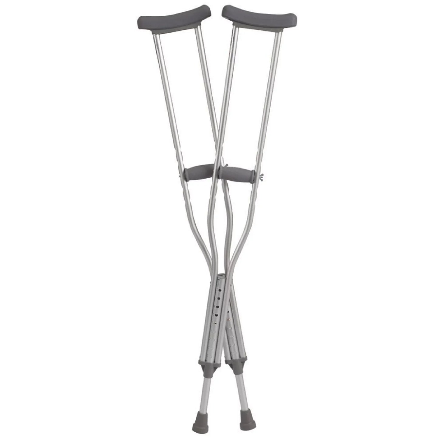 Cardinal Health Push Button Axillary Crutches for Adults, Adjustable Height 62-70 Inches, 1 Pair