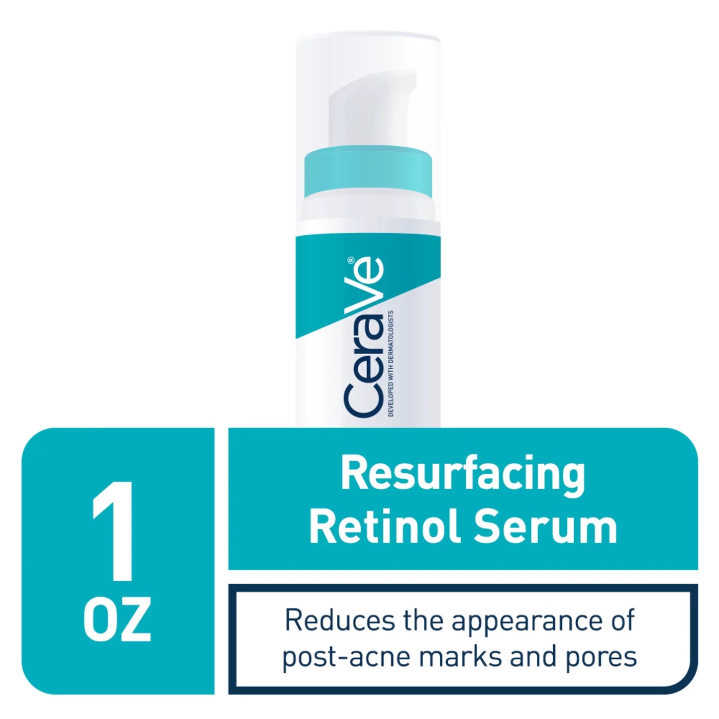 CeraVe Acne Resurfacing Retinol Face Serum with Retinol & Niacinamide for Acne Prone Skin, 1 fl oz