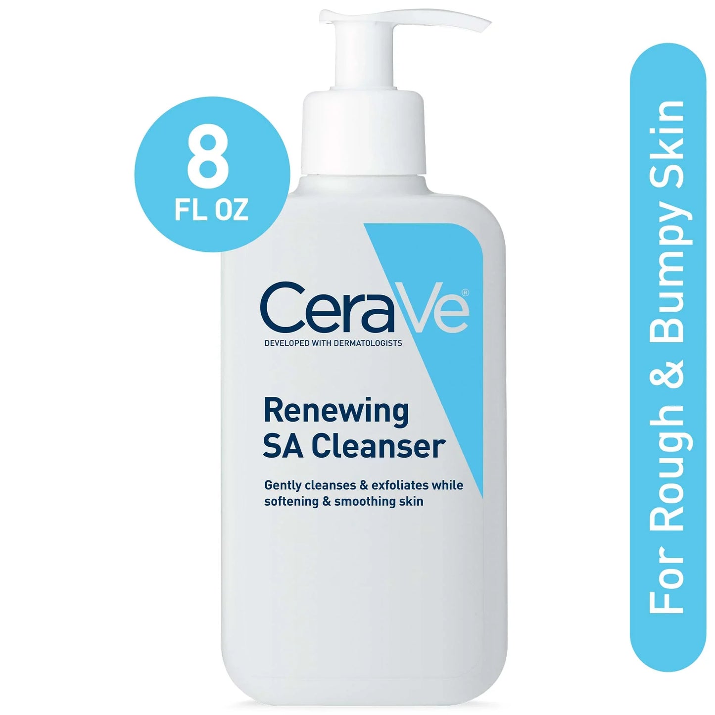 CeraVe Renewing SA Cleanser, Salicylic Acid Foaming Gel Face Wash For Smooth Skin, 8 fl