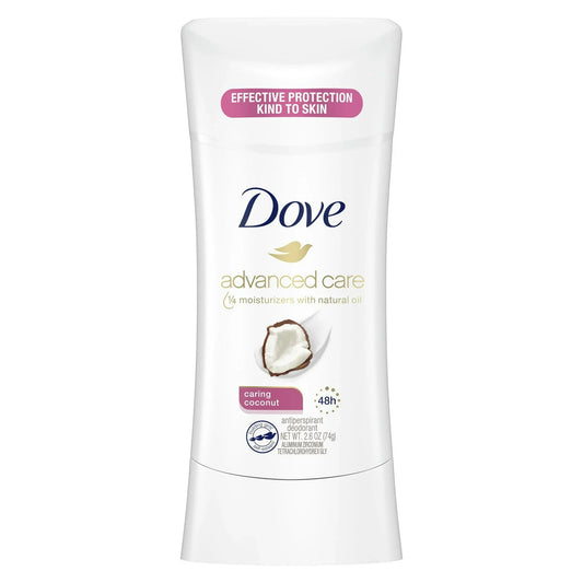 Dove Advanced Care Long Lasting Antiperspirant Deodorant Stick, Caring Coconut, 2.6 oz