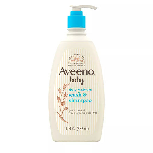 Aveeno Baby Daily Moisture Gentle Body Bath Wash & Shampoo - Lightly Scented - 18 fl oz