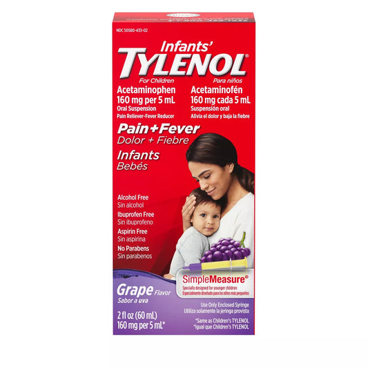 Infants' Tylenol Pain Reliever+Fever Reducer Liquid - Acetaminophen - Grape