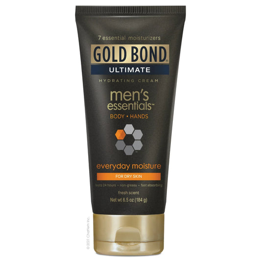 Gold Bond Men's Essentials Everyday Hand and Body Lotion & Cream for Dry Skin 6.5oz