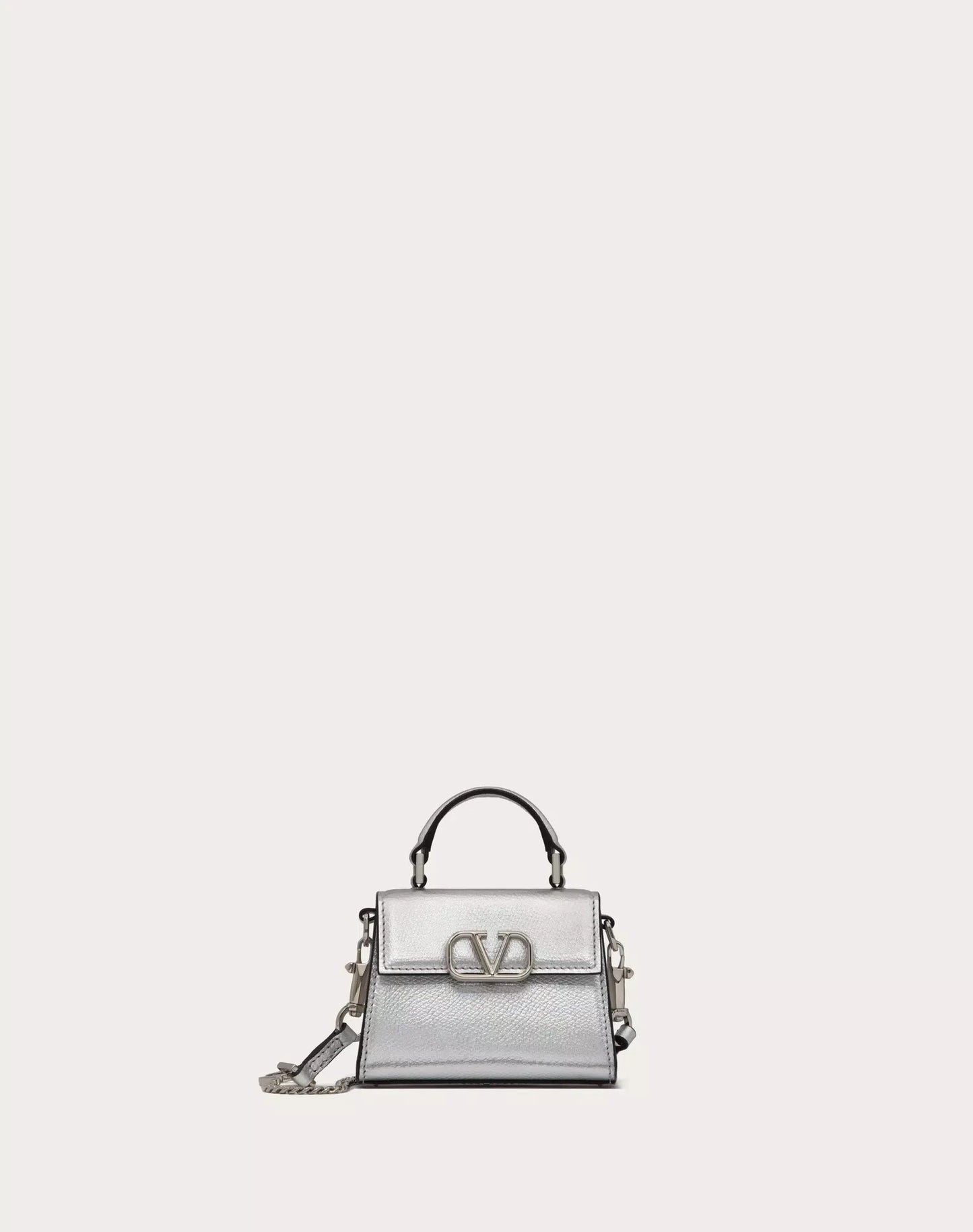 MICRO VSLING HANDBAG IN METALLIC GRAINY CALFSKIN