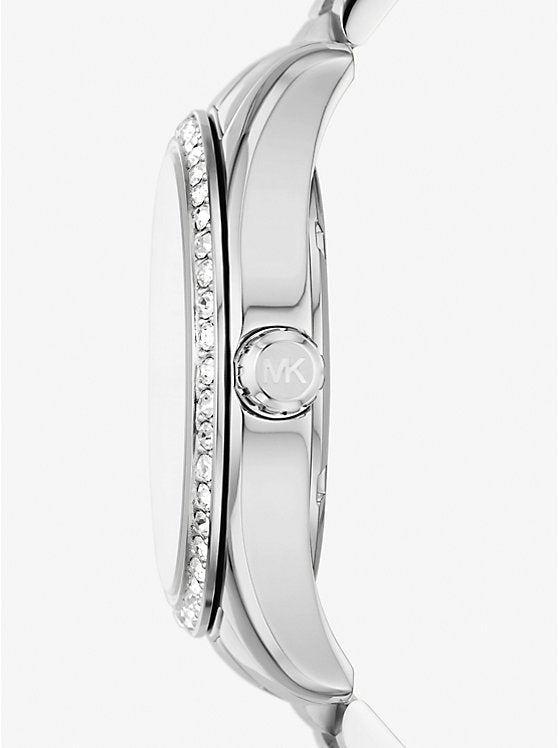 Lexington Pavé Silver-Tone Watch and Bracelet Set