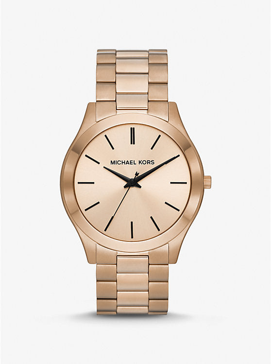 Oversized Slim Runway Beige Gold-Tone Watch