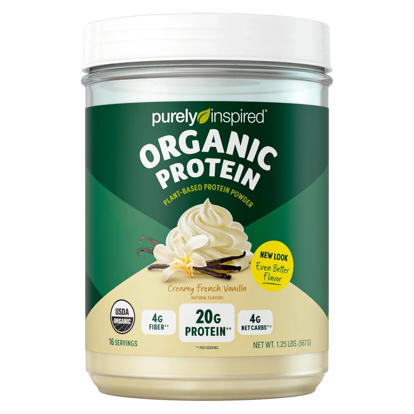 Purely Inspired Organic Plant-Based Protein Powder, Vanilla, 22g Protein, 1.35 lbs, 16 Servings