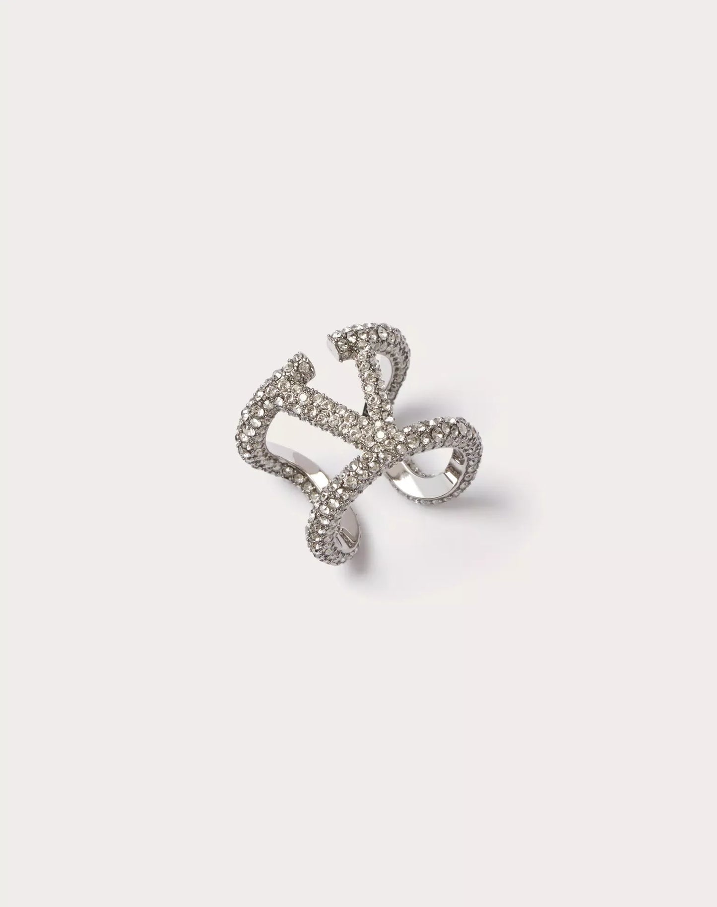 VLOGO SIGNATURE RING IN METAL AND SWAROVSKI® CRYSTALS