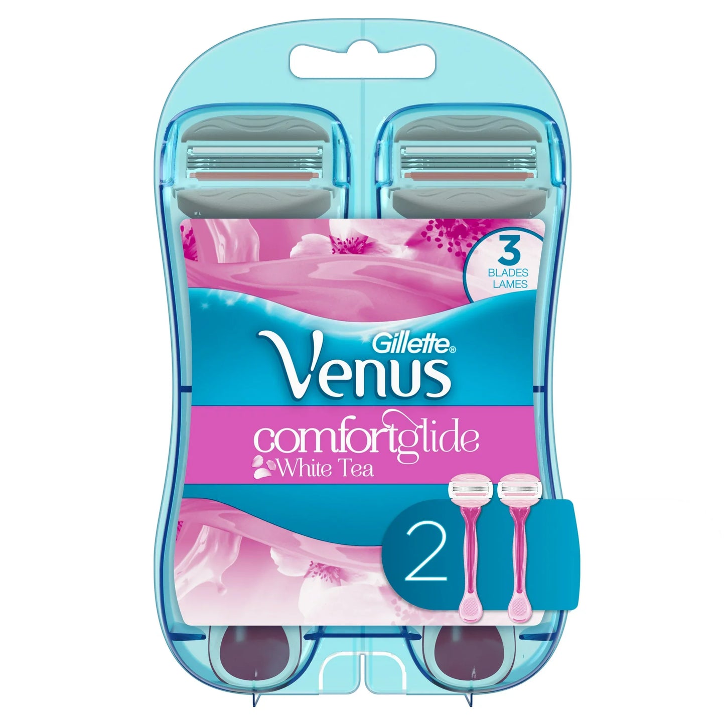 Venus Gillette ComfortGlide Womens Disposable Razors, White Tea, 2 Ct