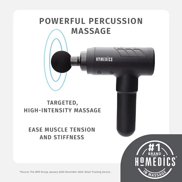 HoMedics Active Fit Therapist Select Prime Percussion Massage Gun , Cordless, Rechargeable, Targeted Deep-Tissue Massage