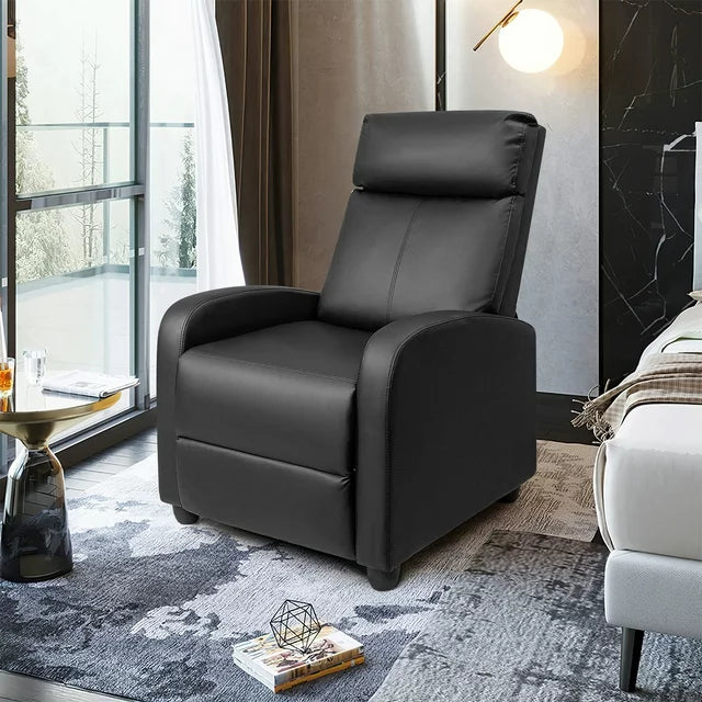 Homall Massage Recliner Chair Single Sofa Chair Small Recliner Home Theater Seating PU Leather Living Room Sofa,Black