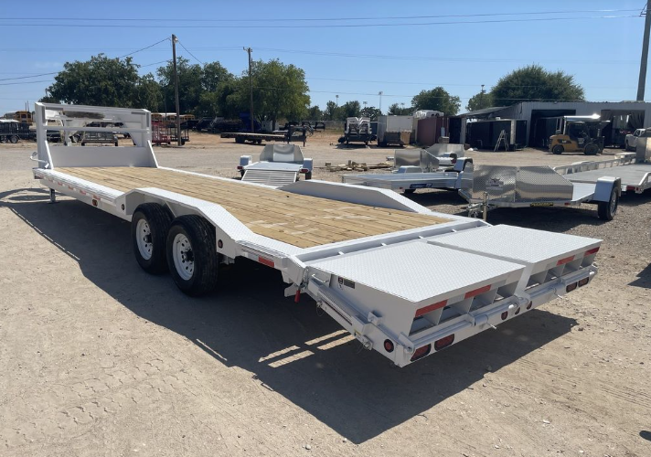 2024 East Texas Trailers | 8.5x30 | GN Lowboy | 2-7k Axles | White | Monster Ramps