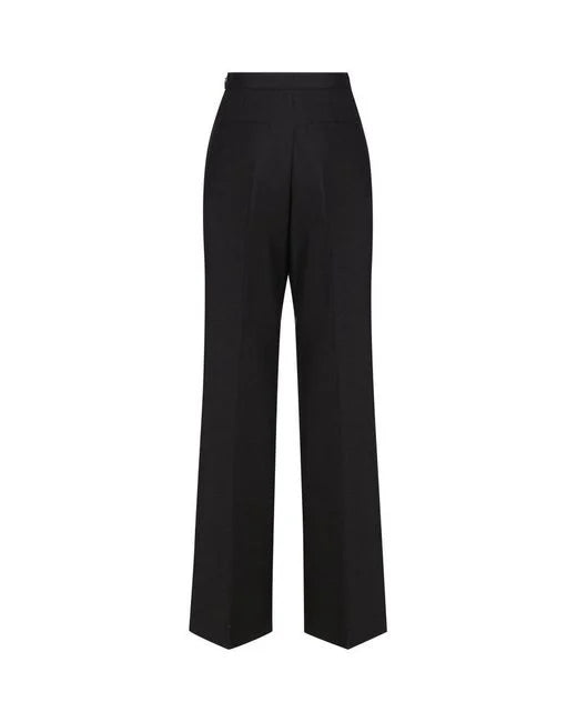 Prada Women's Black Logo Detailed Straight Leg Pants