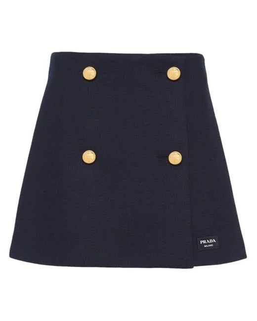 Prada Women's Blue Wool Skirt