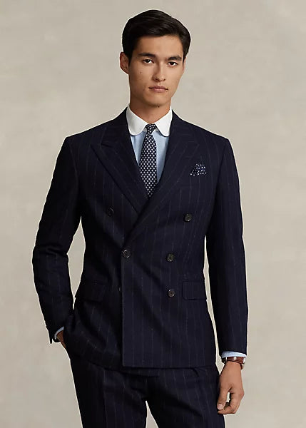 Polo Chalk-Stripe Wool Flannel Suit