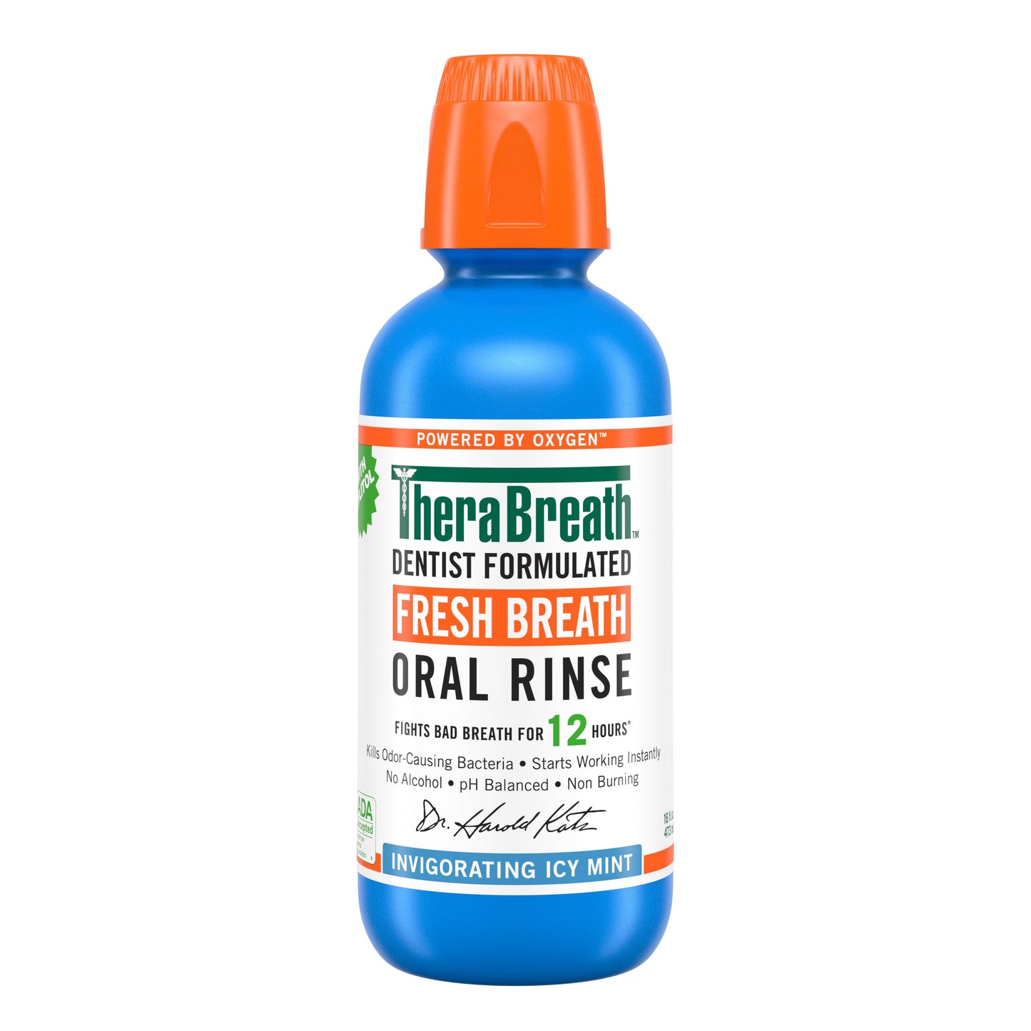 heraBreath Fresh Breath Mouthwash, Icy Mint, Sem Álcool, 16 fl oz