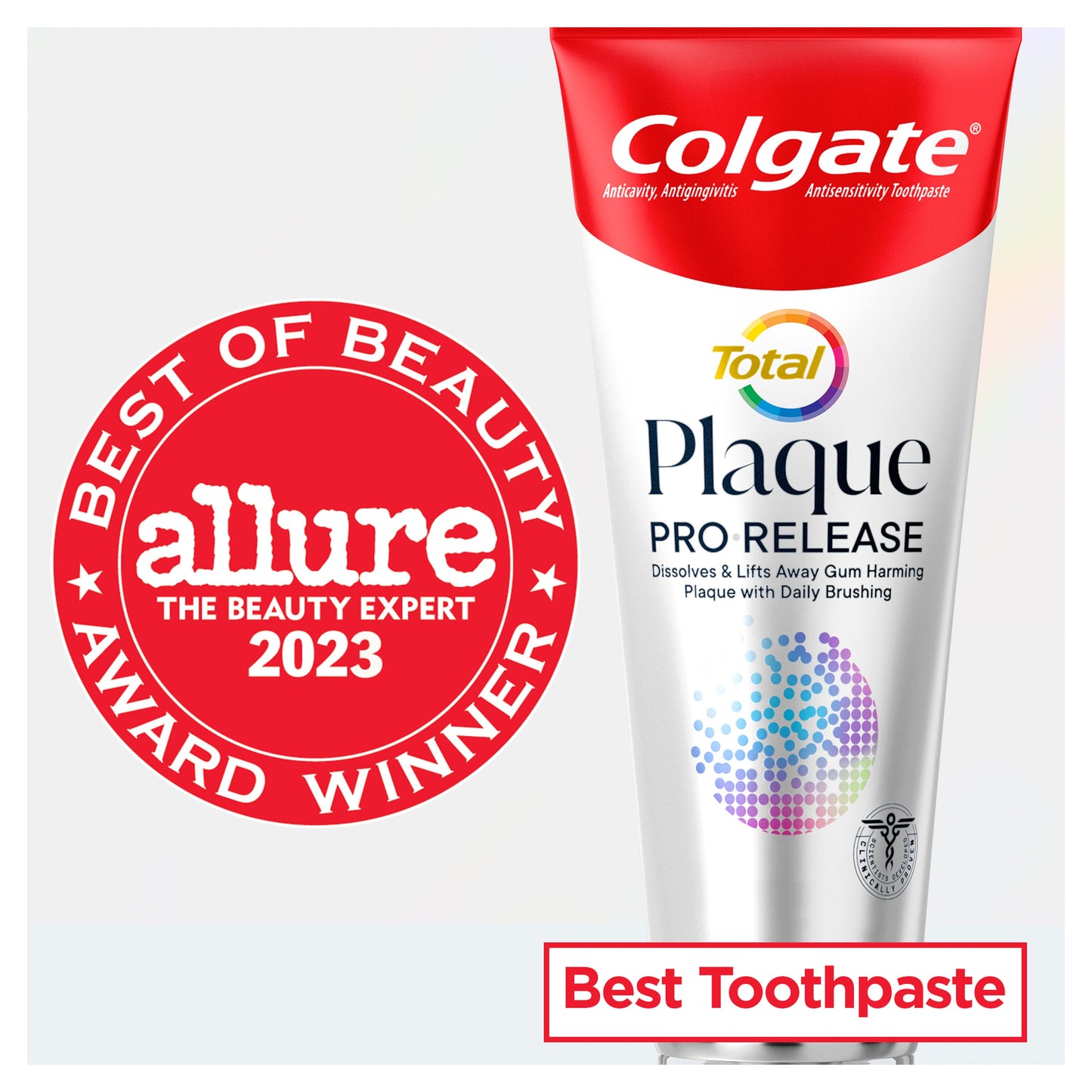 Pasta de dente branqueadora Colgate Total Plaque Pro Release, tubo de 3 onças