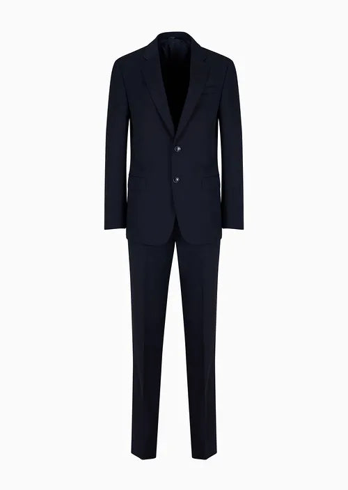 Single-breasted, water-repellent wool suit from the Soft line