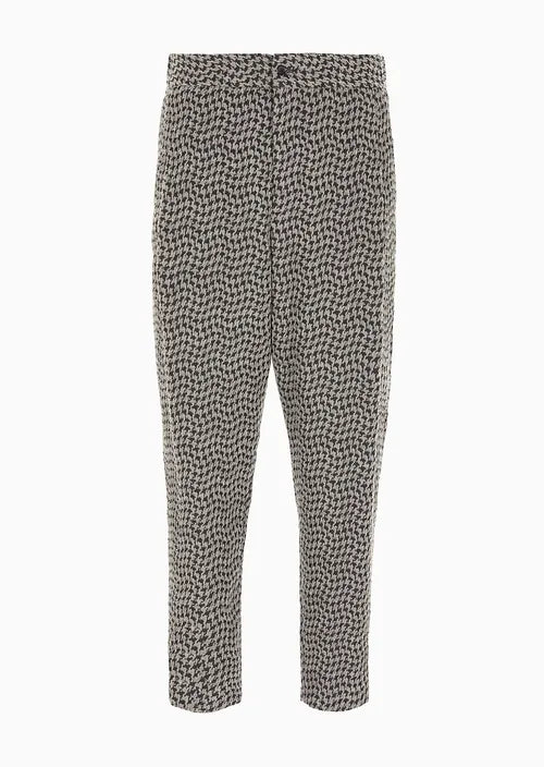 Armani Sustainability Values single-pleat viscose and wool houndstooth trousers