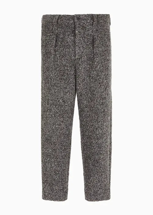 Single-pleat alpaca-blend bouclé trousers